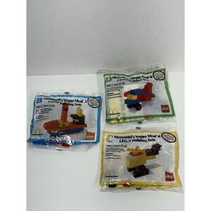 Lot 3 Lego McDonald’s Happy Meal Build Set 1913 Boat 1914 Helicopter 1915 Plane